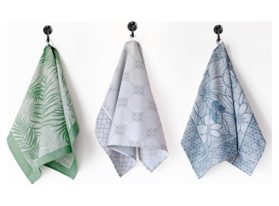 Žakárová kuchynská utierka CARINO 010 - 40x60 cm - šedá