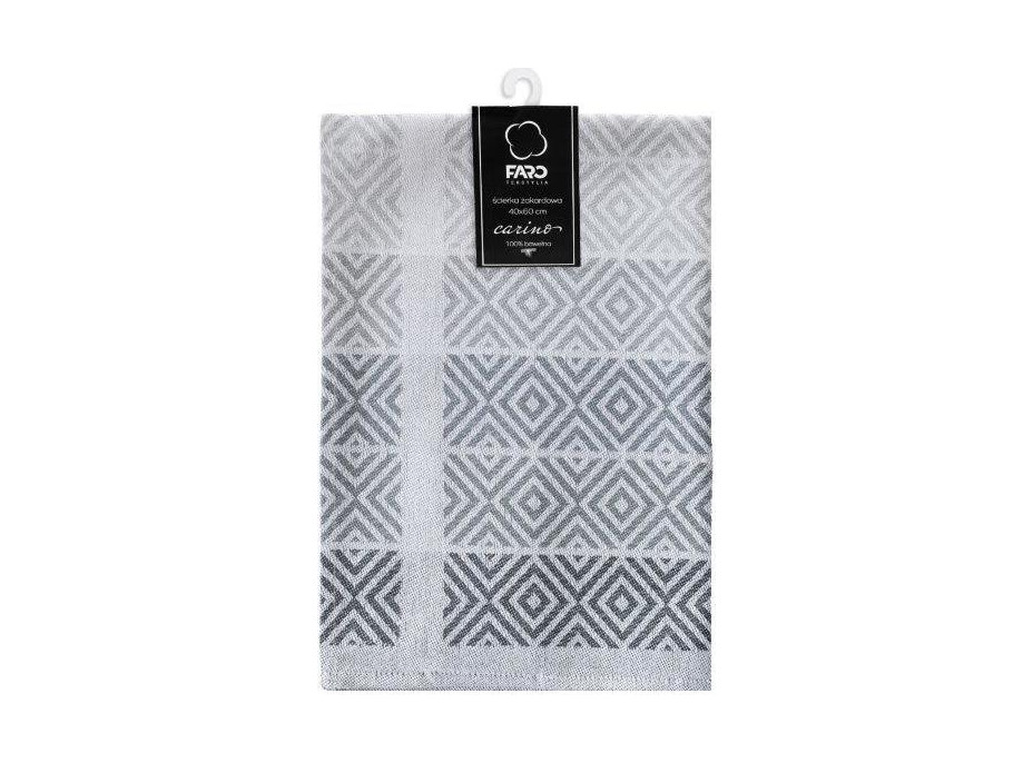 Žakárová kuchynská utierka CARINO 013 - 40x60 cm - šedá