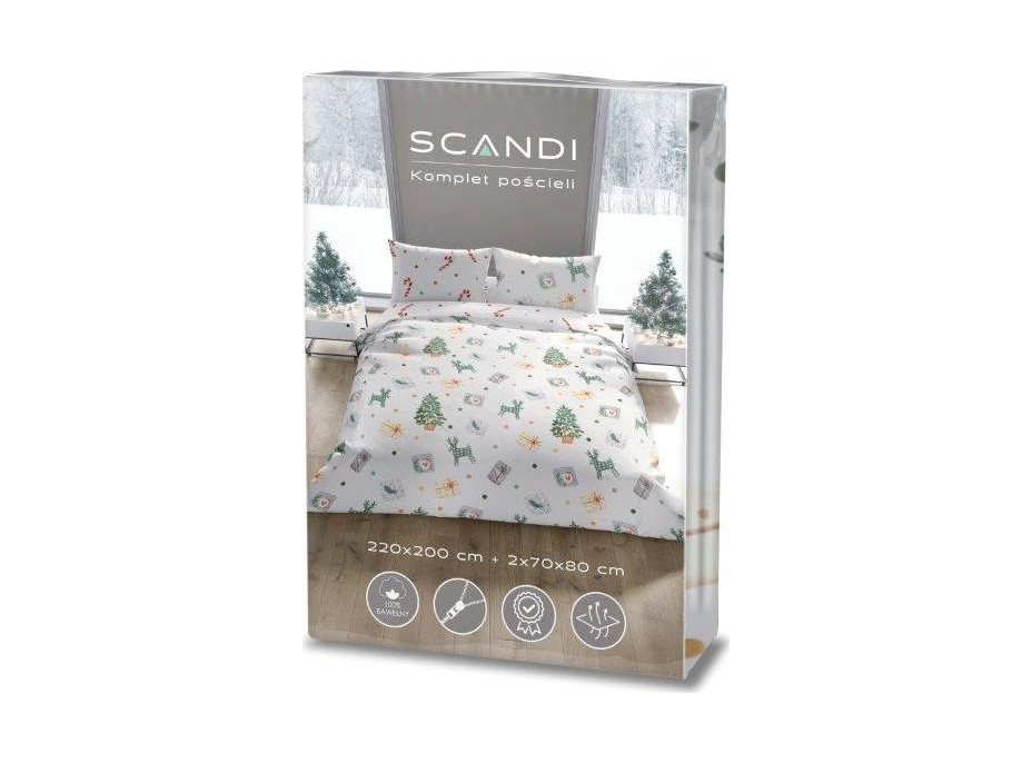 Bavlnené obliečky SCANDIC Darčeky - biele - 220x200 cm