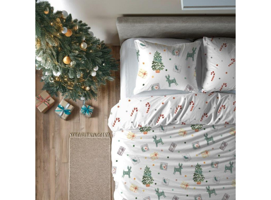 Bavlnené obliečky SCANDIC Darčeky - biele - 220x200 cm