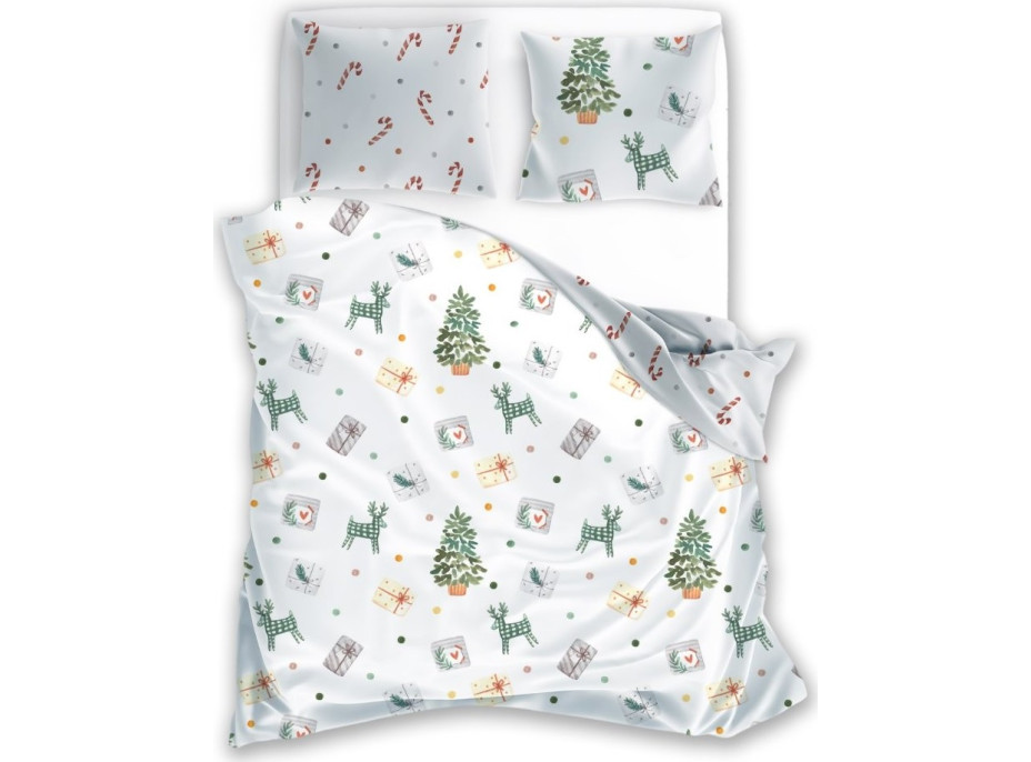 Bavlnené obliečky SCANDIC Darčeky - biele - 220x200 cm