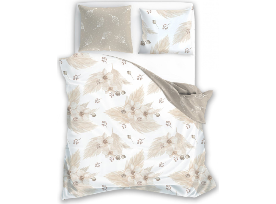 Posteľné obliečky BOHO Orchidey - 140x200 cm - bavlnený satén