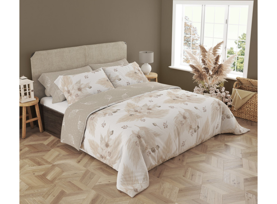 Posteľné obliečky BOHO Orchidey - 160x200 cm - bavlnený satén