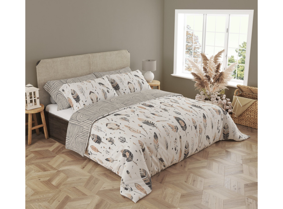 Posteľné obliečky BOHO Períčka - 160x200 cm - bavlnený satén