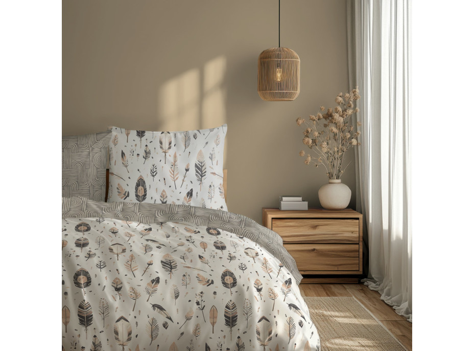 Posteľné obliečky BOHO Períčka - 160x200 cm - bavlnený satén
