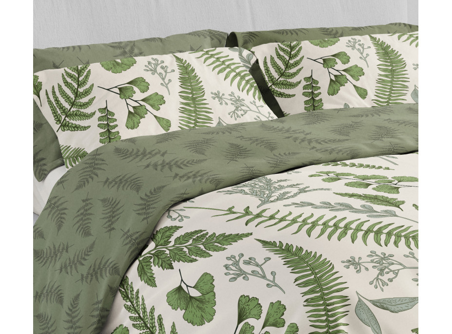 Posteľné obliečky BOHO Paprade - 160x200 cm - bavlnený satén