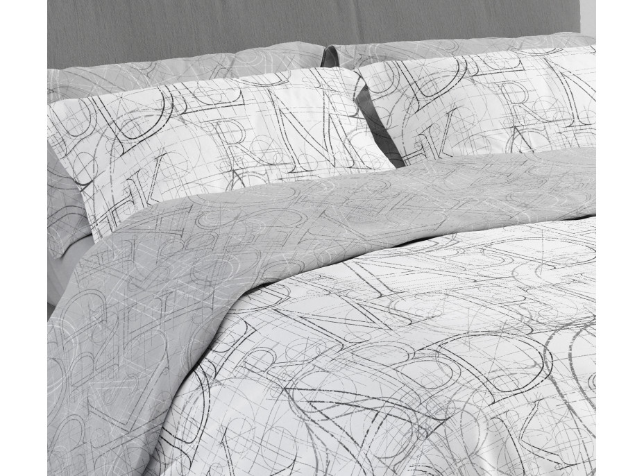 Posteľné obliečky BOHO Písmená - 220x200 cm - bavlnený satén