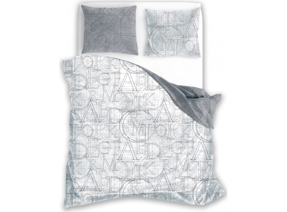 Posteľné obliečky BOHO Písmená - 220x200 cm - bavlnený satén
