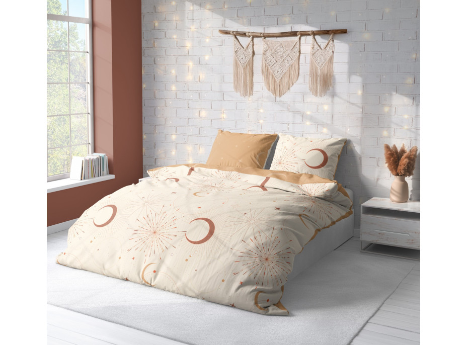 Posteľné obliečky BOHO Hviezdy - 220x200 cm - bavlnený satén