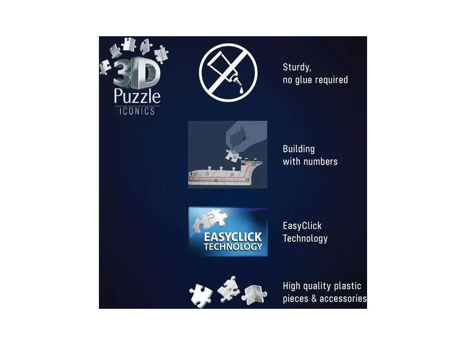 RAVENSBURGER 3D puzzle Iconics: Dodge Challenger Scat Pack Widebody 108 dielikov