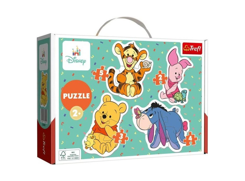 TREFL Baby puzzle Medvedík Pú 4v1 (2,3,4,5 dielikov)