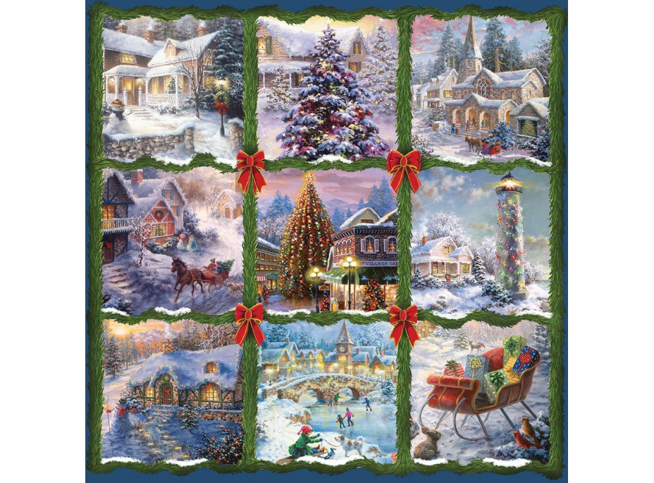 ALIPSON Štvorcové puzzle Vianočný deväťštvorec 1000 dielikov
