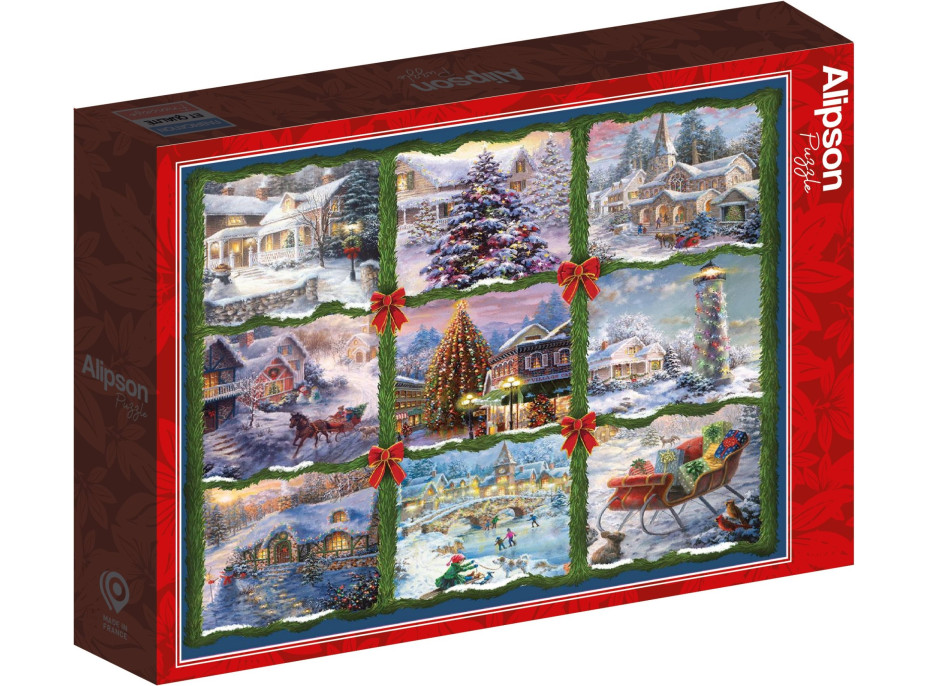 ALIPSON Štvorcové puzzle Vianočný deväťštvorec 1000 dielikov