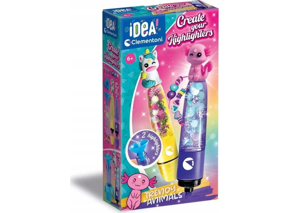 CLEMENTONI IDEA Kreatívna súprava na výrobu zvýrazňovačov Trendy Animals