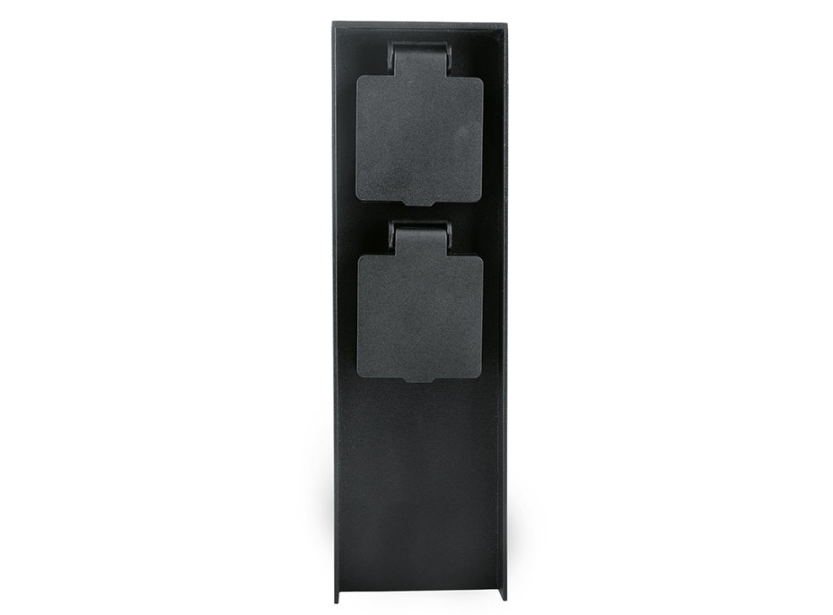 Solight záhradný stĺpik IP44, hliník, 2 zásuvky, čierny