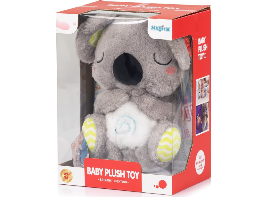 CHIPOLINO Plyšová dýchajúca hračka s hudbou Koala - zelená/sivá