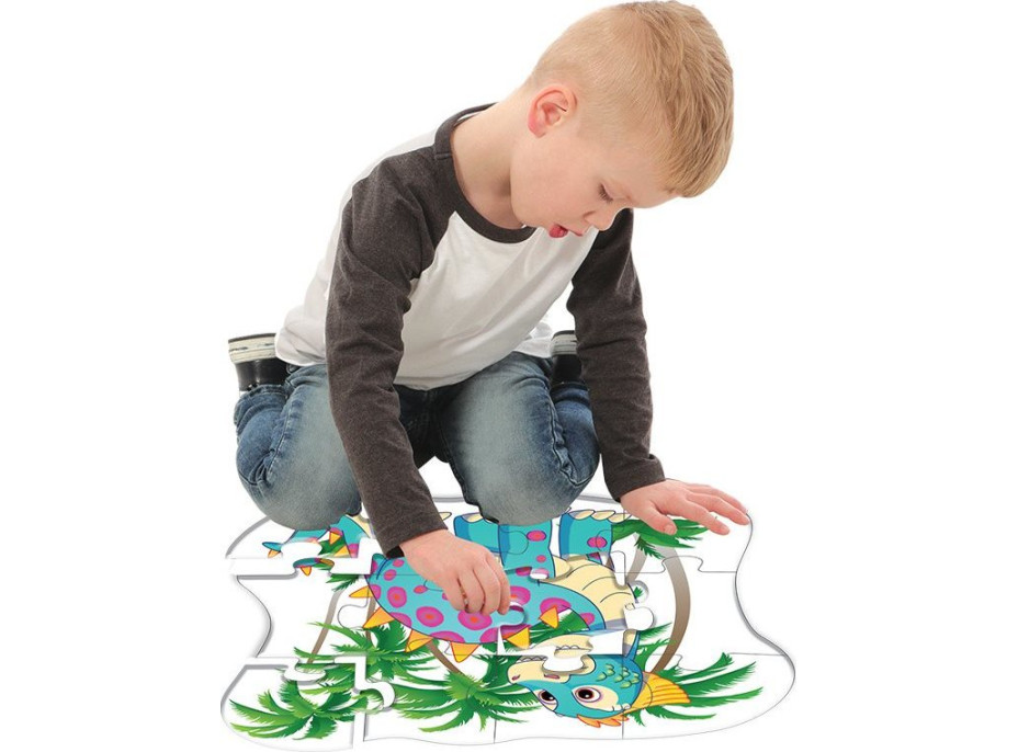 DOHÁNY Podlahové obrysové puzzle Dinosaurus 12 dielikov