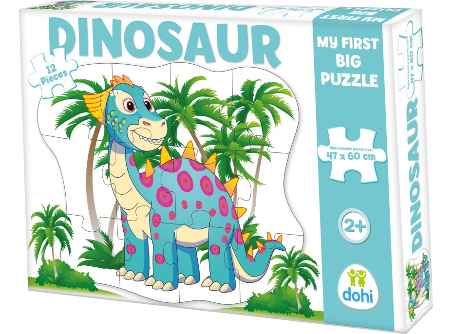 DOHÁNY Podlahové obrysové puzzle Dinosaurus 12 dielikov