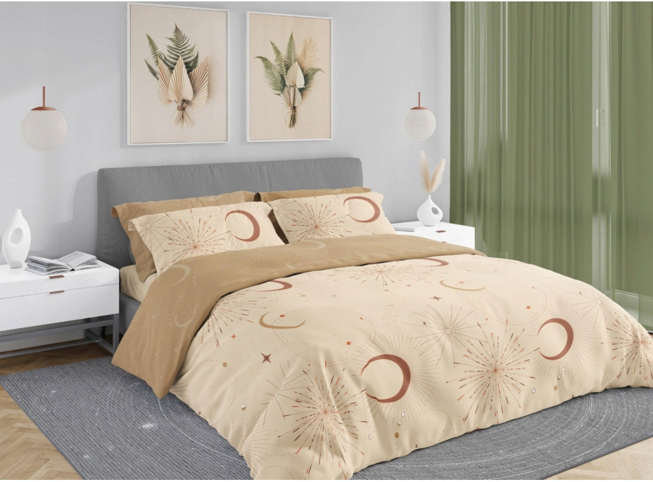 Posteľné obliečky BOHO Hviezdy - 160x200 cm - bavlnený satén