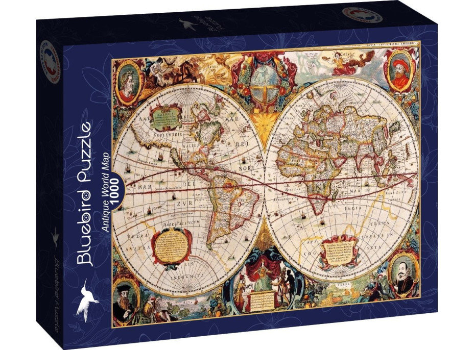 BLUEBIRD Puzzle Antická mapa sveta 1000 dielikov