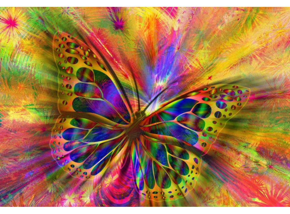 BLUEBIRD Puzzle Pestrofarebný motýľ 1000 dielikov