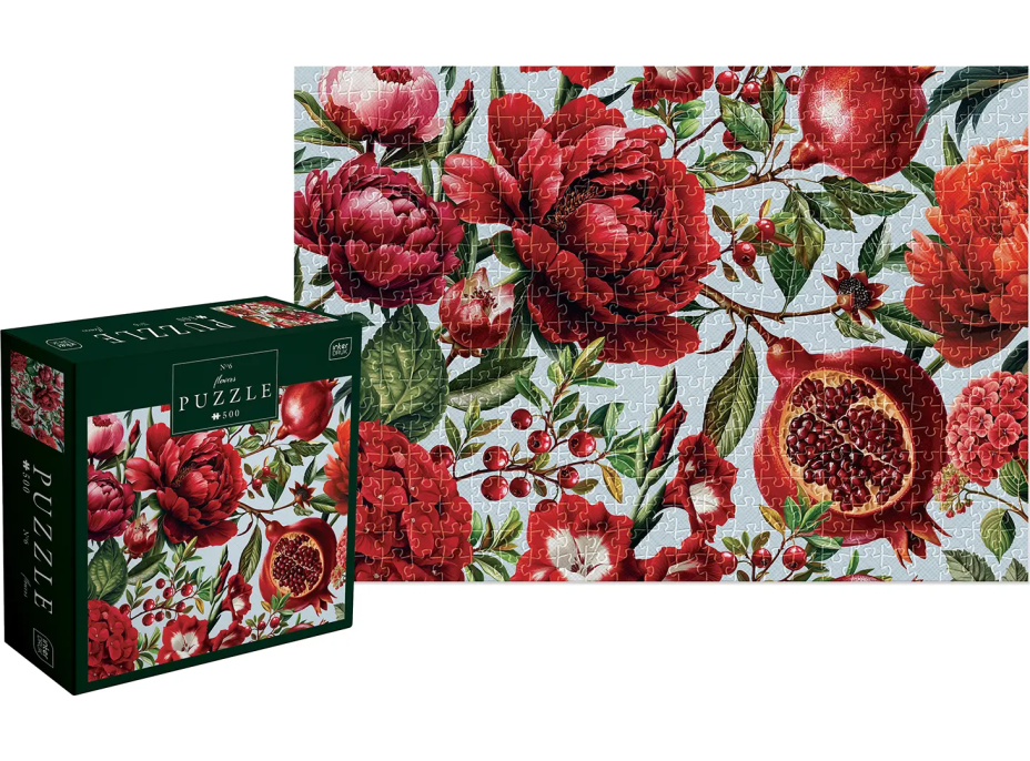 INTERDRUK Puzzle Flowers: Červené kvety 500 dielikov