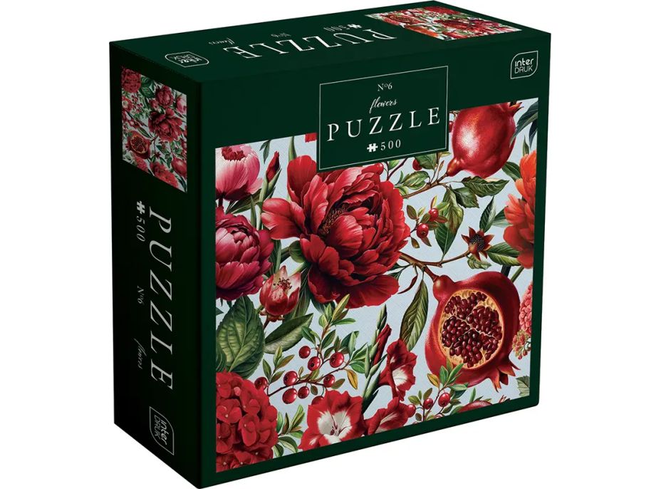 INTERDRUK Puzzle Flowers: Červené kvety 500 dielikov