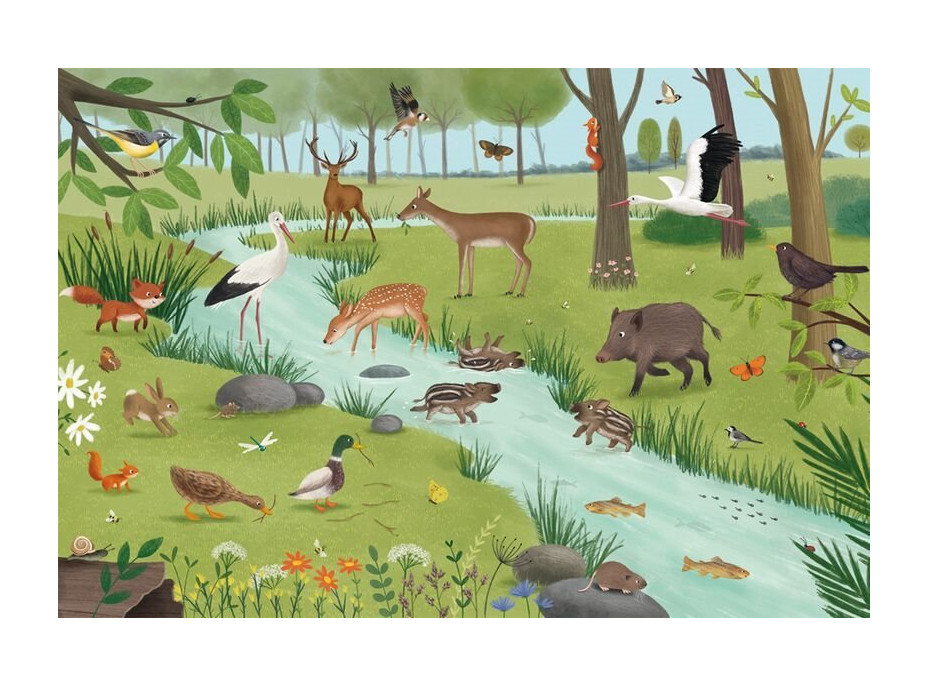 SCHMIDT Puzzle Lesné a lúčne zvieratá 3x24 dielikov