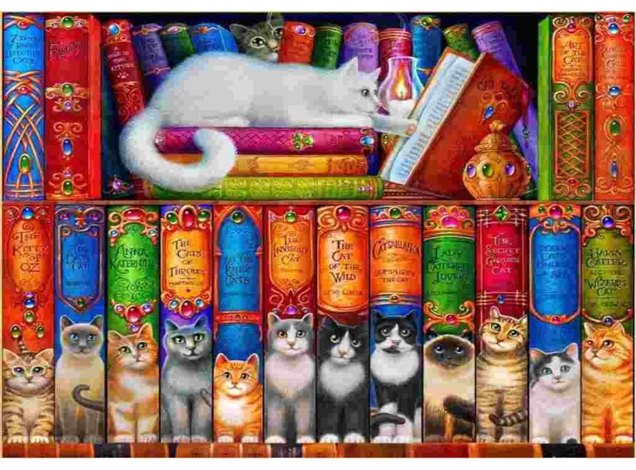 BLUEBIRD Puzzle Mačacia knižnica 1000 dielikov