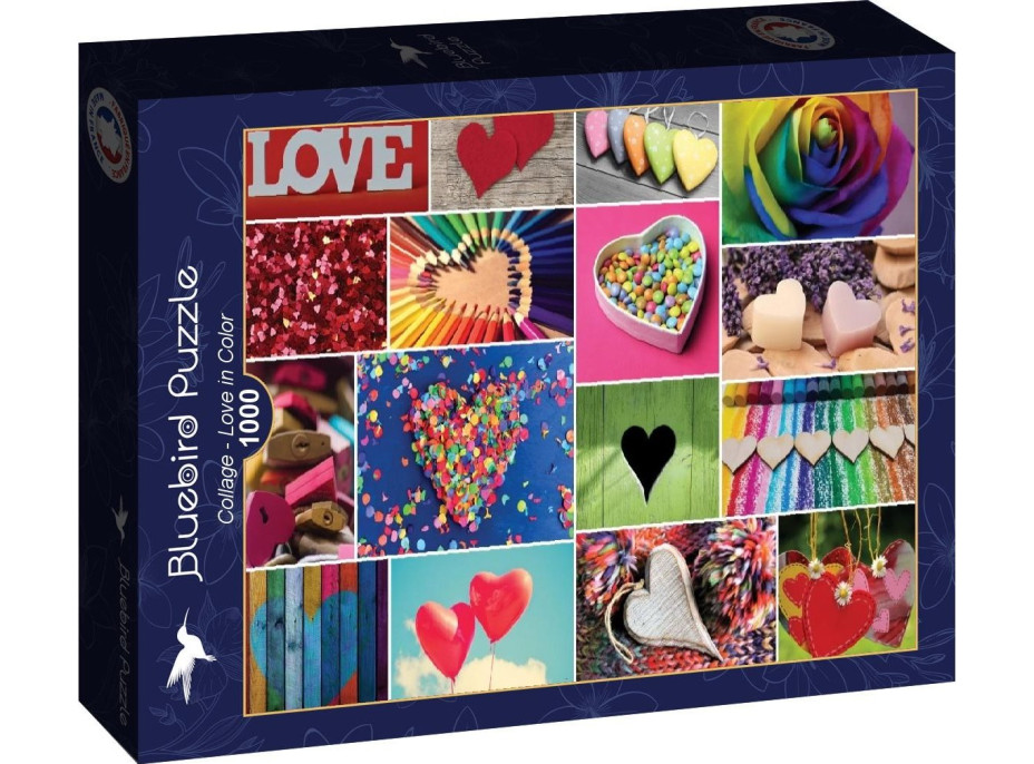 BLUEBIRD Puzzle Koláž - Láska vo farbách 1000 dielikov