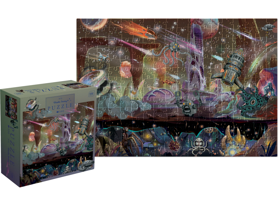 INTERDRUK Puzzle Mettalic Fantasy: Výprava do vesmíru 500 dielikov