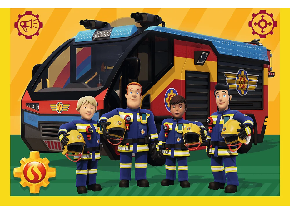 TREFL Puzzle Požiarnik Sam: Hasič na výjazde 4v1 (35,48,54,70 dielikov)