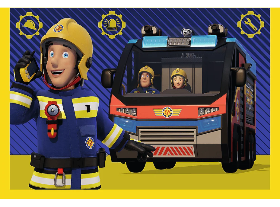 TREFL Puzzle Požiarnik Sam: Hasič na výjazde 4v1 (35,48,54,70 dielikov)