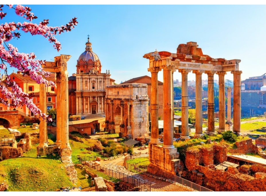 BLUEBIRD Puzzle Rímske ruiny na jar 1000 dielikov