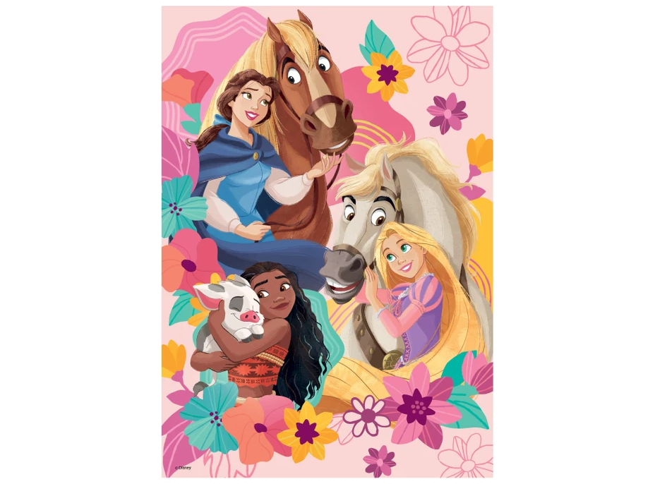 DINO Puzzle s drahokamami Princezné so zvieratkami 200 dielikov