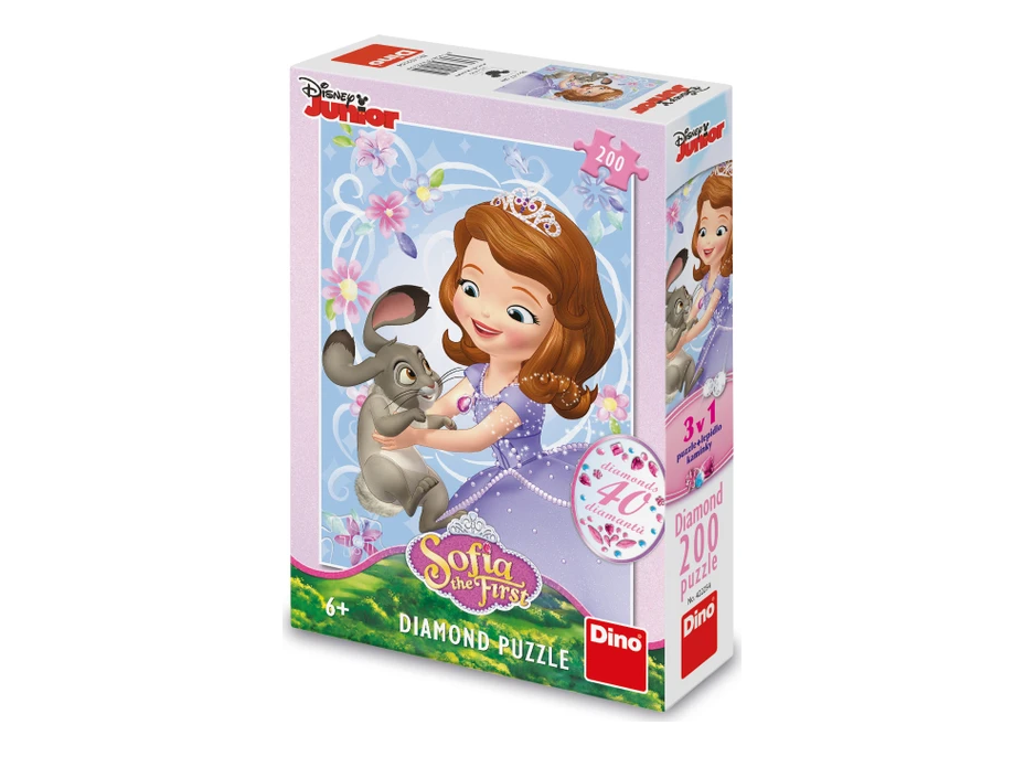 DINO Puzzle s drahokamami Sofia a zajačik 200 dielikov