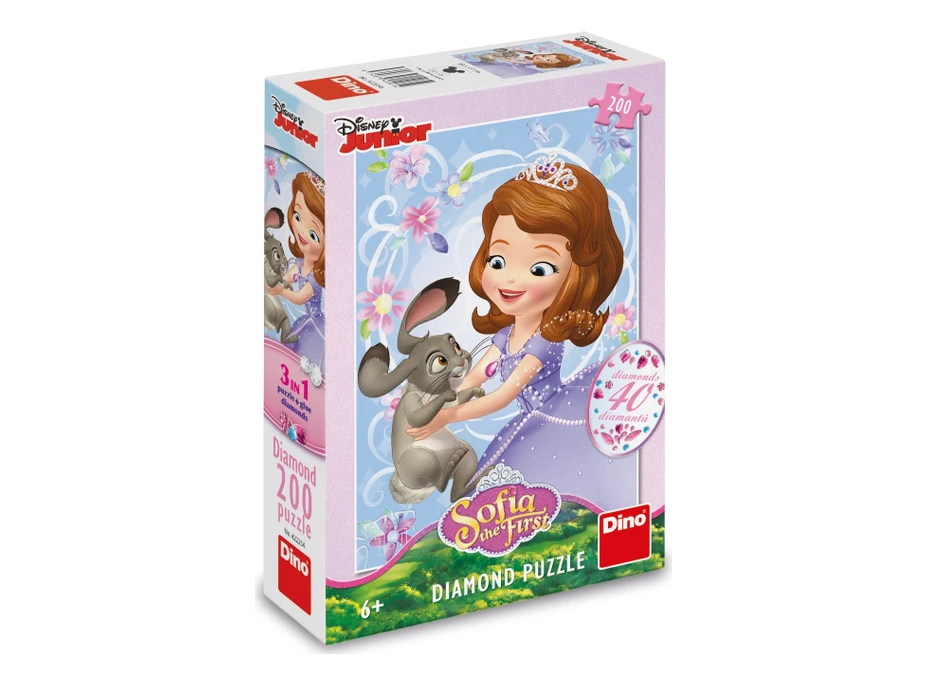 DINO Puzzle s drahokamami Sofia a zajačik 200 dielikov