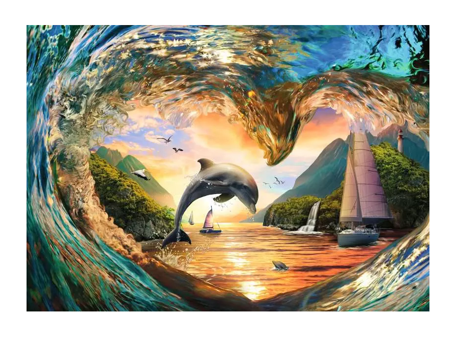 RAVENSBURGER Puzzle Srdce morských vĺn 1000 dielikov