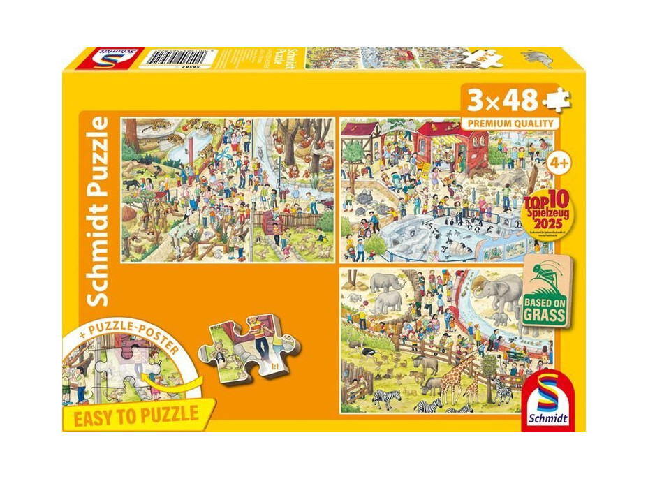 SCHMIDT Puzzle Zábava v Zoo 3x48 dielikov
