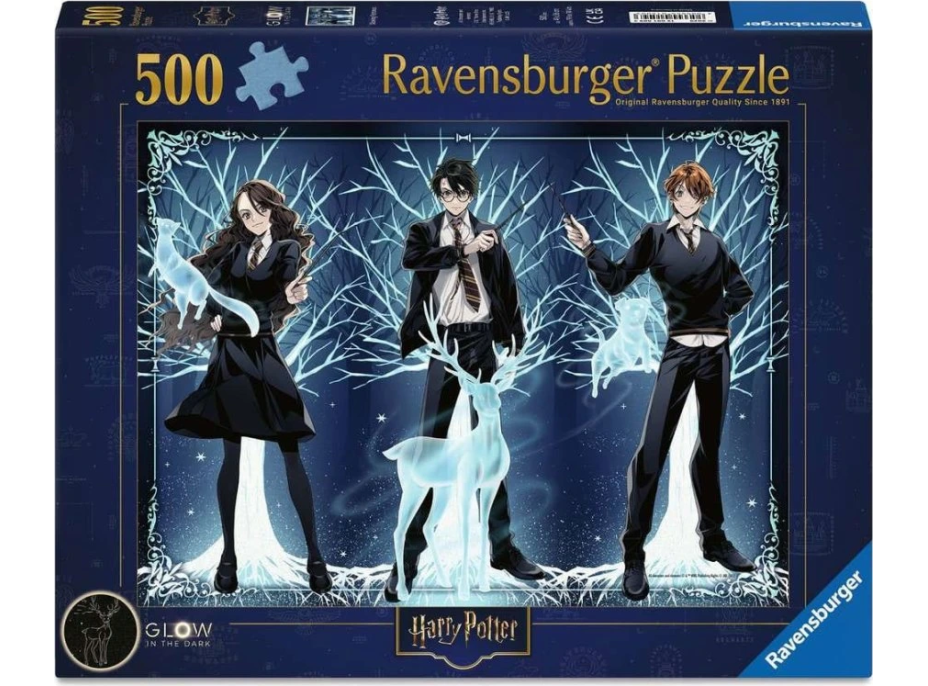 RAVENSBURGER Svietiace puzzle Harry Potter: Svietiaci Patrón 500 dielikov