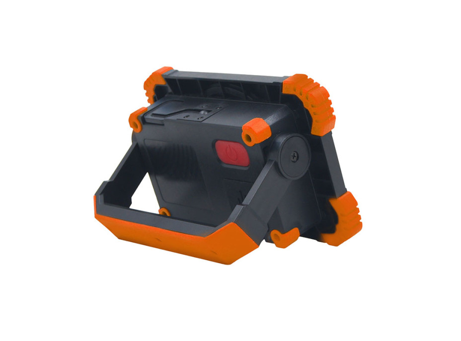 Solight LED reflektor 10W, prenosný, nabíjací, 1000lm, oranžovo-čierny