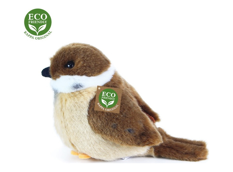 Rappa Plyšový vták vrabec stojaci 13 cm ECO-FRIENDLY