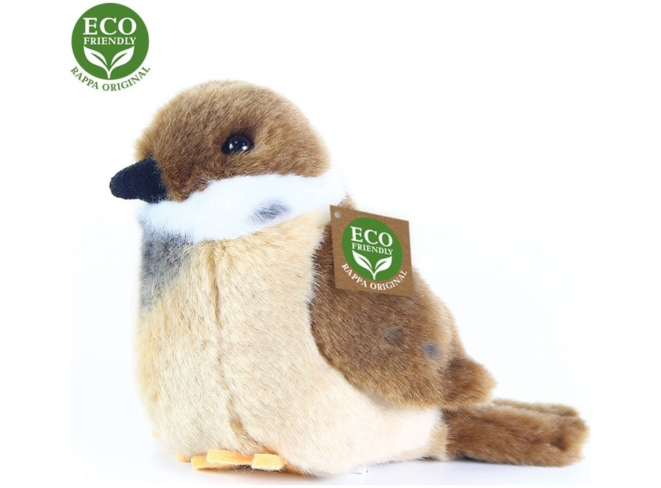 Rappa Plyšový vták vrabec stojaci 13 cm ECO-FRIENDLY