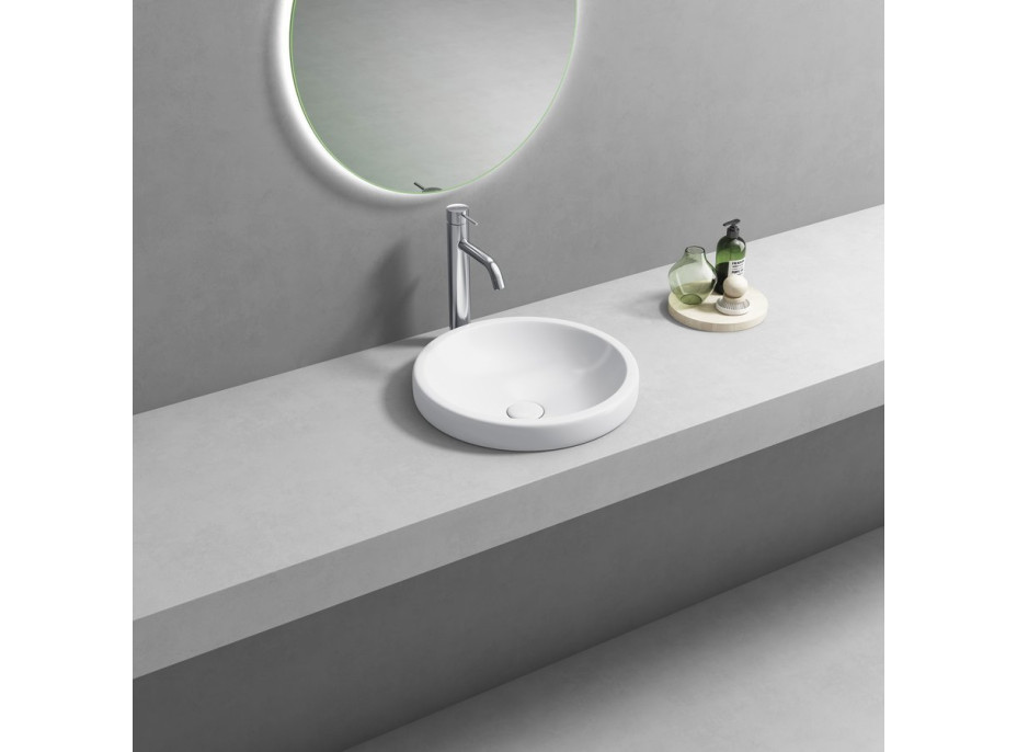 Aqualine ROLA keramické umývadlo zápustné, priemer 41cm, biela NP545