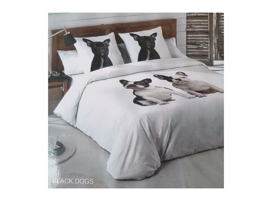 Posteľné obliečky z bavlneného saténu BULDOCI - biele - 160x200 cm