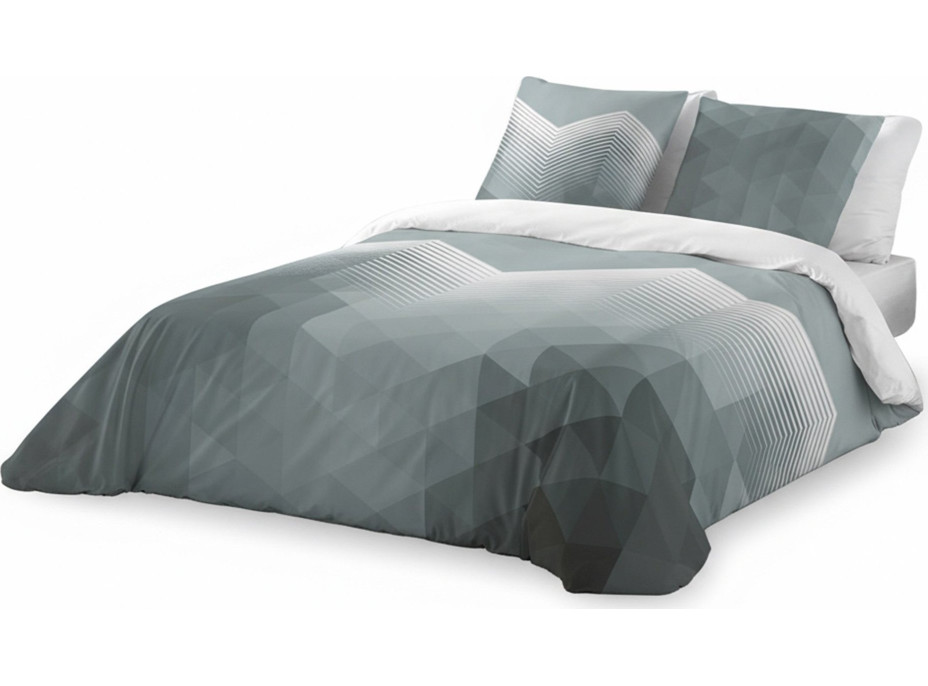 Posteľné obliečky z bavlneného saténu MINIMALIST Grey - šedé / biele - 160x200 cm