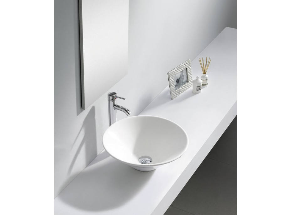 Aqualine COMILLAS keramické umývadlo na dosku, 42x15 cm, biela BH7012