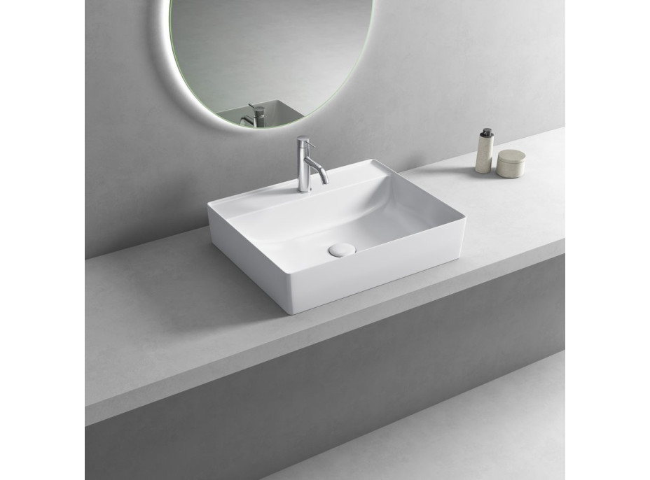 Aqualine CALLIS keramické umývadlo na dosku 52x42cm, biela NP372