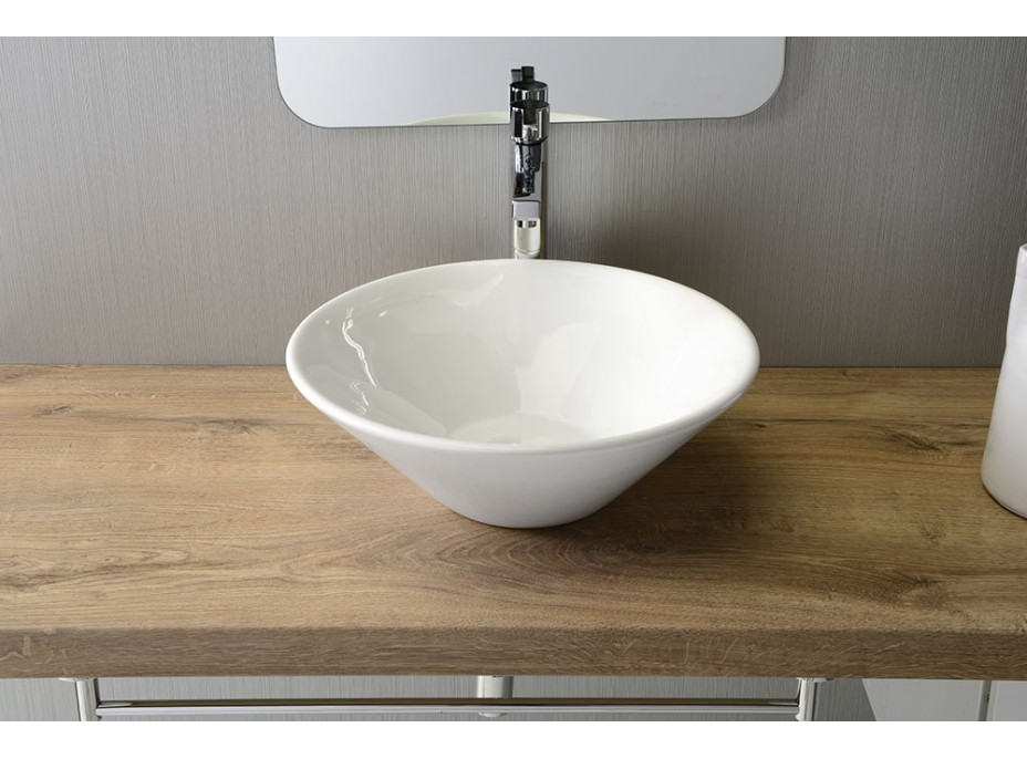 Aqualine COMILLAS keramické umývadlo na dosku, 42x15 cm, biela BH7012