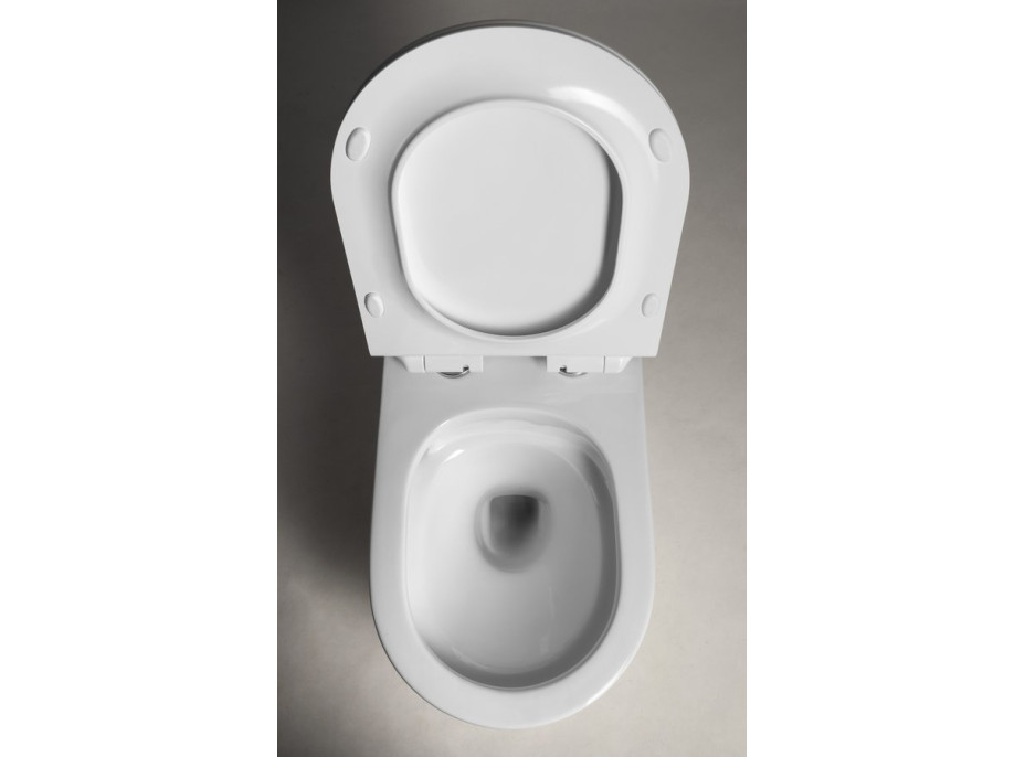 Aqualine CARLO závesná WC misa, Vortex Rimless, 36x53cm, biela PRX.101.851